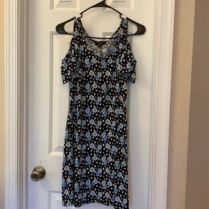 MSK petite dress in blue and black